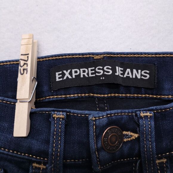 Express Supersoft Super Skinny Denim Medium Wash Jeans Womens Size 0S Blue - Picture 4 of 10